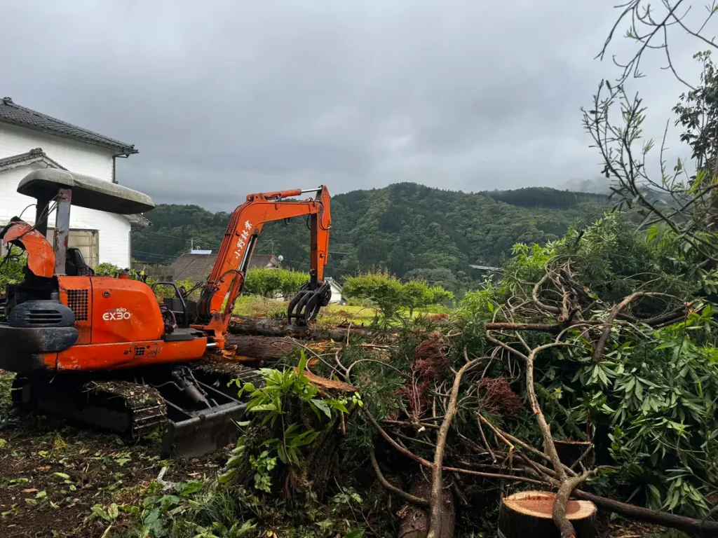 延岡市 住宅地そばの特殊伐採